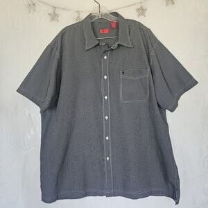Izod Mens Vintage XLarge Button Up Black Gingham Shirt 90s Y2K Cottagecore Retro